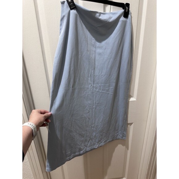 Susana Monaco Maxi Skirt Womens M Baby Blu Jersey Knit Pull On Minimalist Modest - Picture 4 of 11